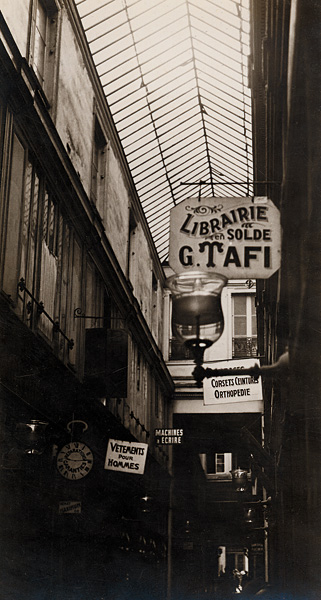 Germaine Krull, Photo of Passage du Ponceau - Benjamin included Krull's series of 13 photos on the arcades in his personal archives. Walter Benjamin's Archive.